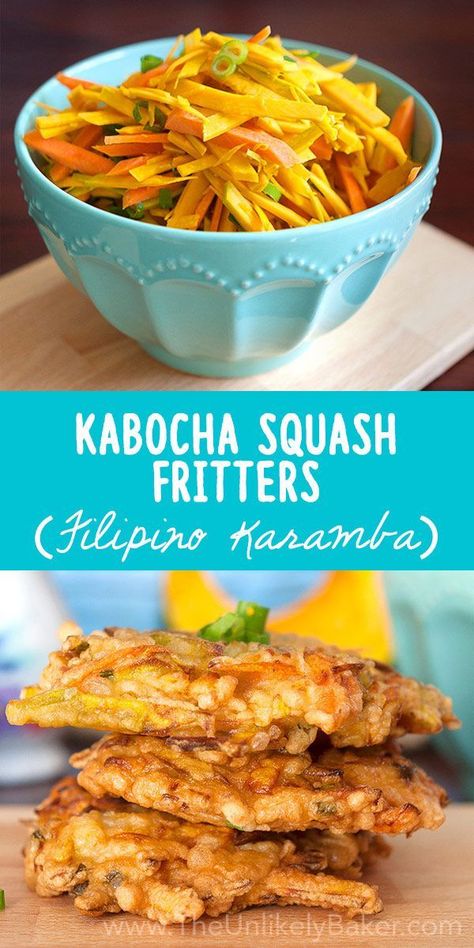 Kabocha squash fritters (Filipino karamba or squash okoy) are a unique and creative way to make use of this season’s favourite ingredient! Okoy Recipe Filipino Food, Vege Patties, Kobacha Squash Recipes, Kabocha Recipes, Okoy Recipe, Filipino Appetizers, Recipe Filipino Food, Mindful Meals, Easy Filipino Recipes