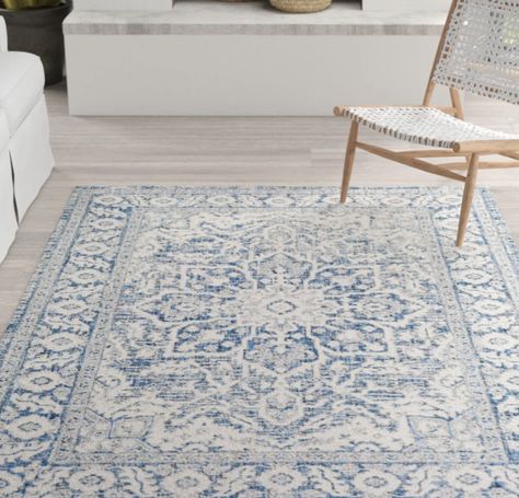 Chic Area Rug, Contemporary Classic, Transitional Decor, Rug Blue, Ivory Rug, Indoor Outdoor Area Rugs, Traditional Area Rugs, Blue Ivory, Outdoor Rug