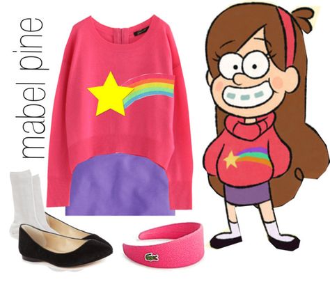 "mabel, gravity falls" by simmaaay ❤ liked on Polyvore Mabel Pines From Gravity Falls Costume, Mabel Pines From Gravity Falls, Mable Pines Halloween, Mable Gravity Falls Halloween Costume, Mabel Cosplay Gravity Falls, Mable Pines Outfit, Mable Gravity Falls Costume, Mable Gravity Falls Cosplay, Mabel Gravity Falls Costume