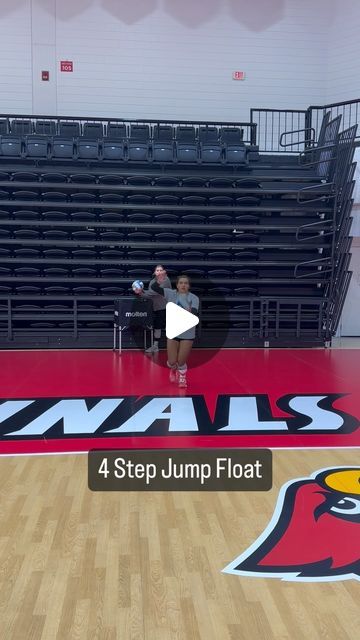 Dan Meske on Instagram: "Want to start jump float serving?   Get your rhythm down!!!  These are 2 perfect examples of proper footwork for a FOUR STEP JUMP FLOAT!  There are other ways to jump float but overall you will see this style footwork most often.  Keep in mind, the hardest thing for new jump float servers is timing ⏰ your toss!  Get a consistent approach and you will speed up the process of locking in that toss!  Servers: @kamdenschrand / @jdrapp1   #volley #volleyball #volleyballplayer #volleyball🏐 #volleyballgirls #volleyballtime #volleyballthailand #voleifeminino #voleibol" How To Do A Jump Float Serve, Jump Serve Step By Step, How To Jump Serve In Volleyball, Float Serve Volleyball, Jump Serve, Volleyball Players, Keep In Mind, Speed Up, Volleyball