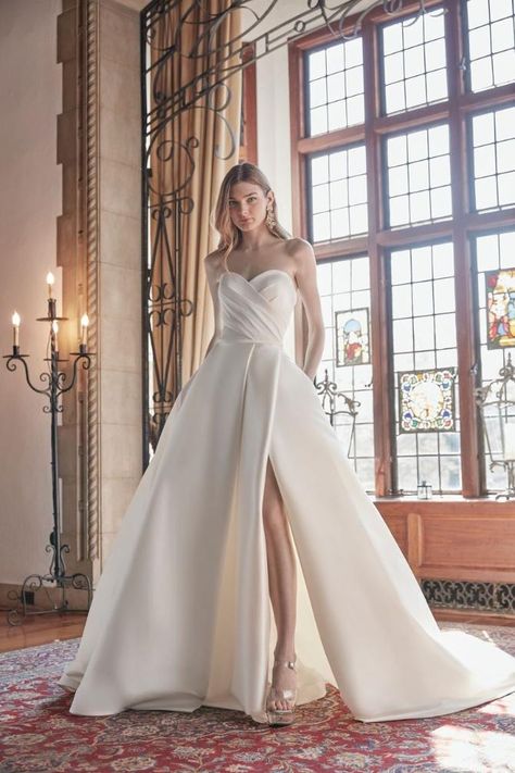 Sareh Nouri Royal Highness. <p>Sareh Nouri gowns are made in the U.S.A, and priced between $4,500 and $8,000.</p> Sareh Nouri Wedding Dress, Sareh Nouri Bridal, Wedding Gown Trends, Classic Wedding Gown, Sareh Nouri, Strapless Lace Wedding Dress, Lace Ball Gowns, Ball Gown Skirt, Bridal Fashion Week