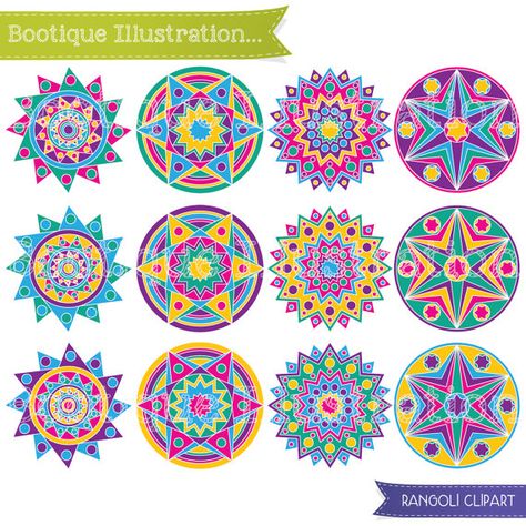 Diwali Rangoli Clipart for Instant Download includes 12 Diwali vector graphics.    •Graphics are saved as High Resolution 300dpi which is Rangoli Stickers, Stars Clip Art, Diwali Clipart, Art Rangoli, Diwali Vector, Diwali Design, Diwali Rangoli, Geometric Star, Art Geometric