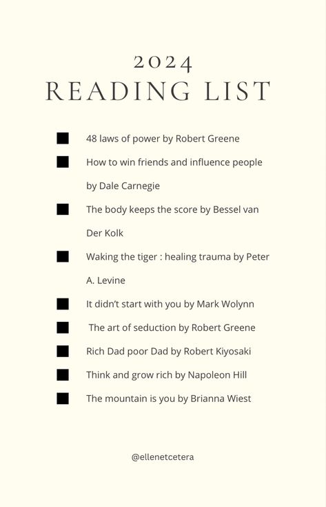 2024 reading list and recommendations! 📚 follow for more! manifestation #wealth #richman #aesthetic rich life money video robert greene #luxury old money billionaire flexing books literature i dont chase i attract gratitude dream life attract abundance spiritual wallpaper #newyearsresolutions #newyearnewme #2024 #newyearseve #thewizardliz 48 laws of power self concept #goals #goalsetting #jewelry #coquette #productivity #selflove #selfcare #selfcaretips #glowup #education #books #literature Power Robert Greene Book, Old Money Books To Read, Robert Greene Books Aesthetic, 48 Laws Of Power Wallpaper, Read More Books Aesthetic, 2024 Resolutions Aesthetic, 48 Laws Of Power Book Aesthetic, Rich People Aesthetic, Goals For 2024 List