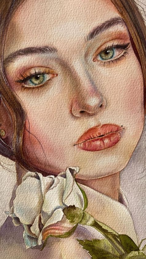 Портрет на заказ🎨 on Reels | Andrea Vanzo · Spring Watercolour People, Watercolor Portrait Tutorial, Potrait Painting, Bedroom Curtain Ideas, Watercolor Art Face, Watercolor Face, Watercolor Portrait Painting, Portraiture Art, Bedroom Curtain