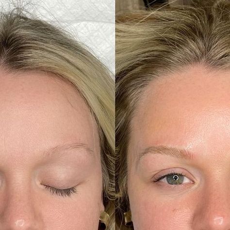 Natural Microblading Eyebrows Blonde, Light Eyebrows Makeup, Blonde Microblading Eyebrows, Light Eyebrow Makeup, Eyebrows Shaping Plucking, Blonde Microblading, Eyebrows Blonde, Blonde Brows, Eyebrows Shaping