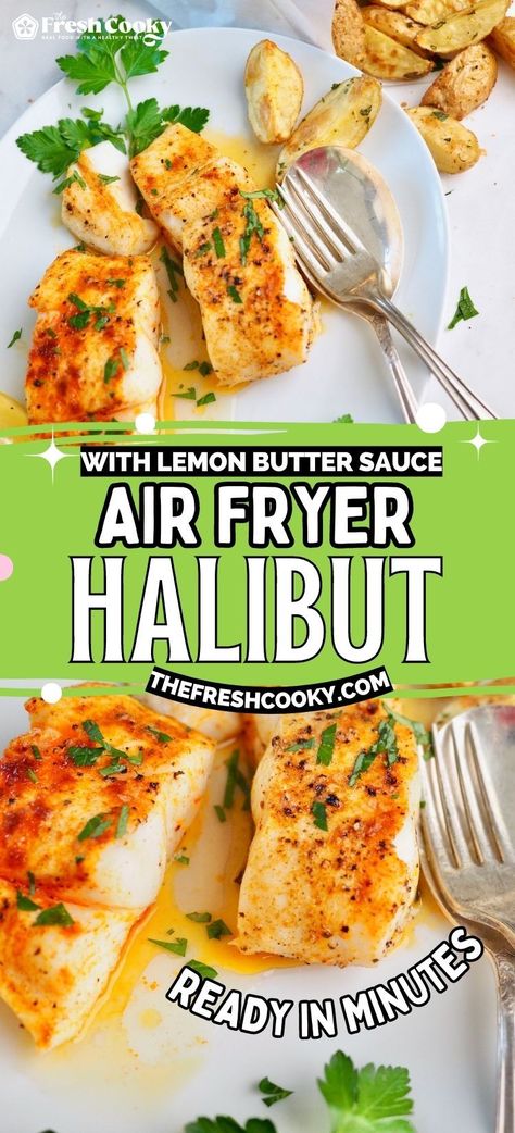 Halibut Steak Recipe, Best Halibut Recipes, Tenderloin Recipes Crockpot, Halibut Recipe, Air Fryer Fish Recipes, Recipe With Lemon, Halibut Recipes, Air Fryer Fish, Fish Dinner Recipes