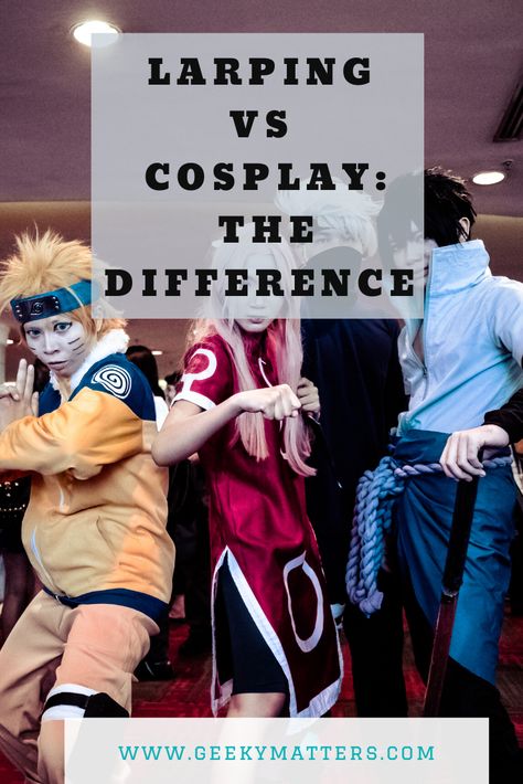 Cosplay and LARP - find out how they're different and what they have in common. #cosplay #LARP #cosplayers #larpers #cosplaying #larping #roleplayinggames #costumes Larp Costume Female, Simple Cosplay Ideas, Cosplay Ideas Women, Easy Cosplay, Larp Costume, Internet Culture, What Is The Difference Between, Cosplay Dress, Cosplay Ideas