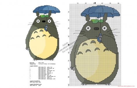 My Neighbor Totoro free cross stitch pattern 61x99 (click to view) Totoro Cross Stitch, Beginners Quilt, Totoro Pattern, Anime Cross Stitch, Printable Cross, Free Cross Stitch Pattern, Beginners Sewing, Patterns Simple, Patterns Flowers