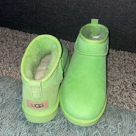 Lime Green - Rare Color. Size 8. Never Worn, Brand New. Smoke Free & Pet Free Home Open To Reasonable Offers! Ugg House Shoes, Ultra Mini Uggs, Mini Uggs, Ugg Sneakers, Ugg Neumel, Ugg Mini, Lace Booties, Bailey Bow Uggs, Ugg Classic Short