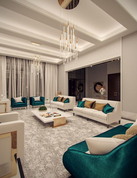 Arabic Interior Design, Bilik Idaman, Contemporary Living Room Design, Elegant Living Room Decor, Sala Grande, تصميم داخلي فاخر, Ceiling Design Living Room, Luxury Living Room Design, Living Room Sofa Design