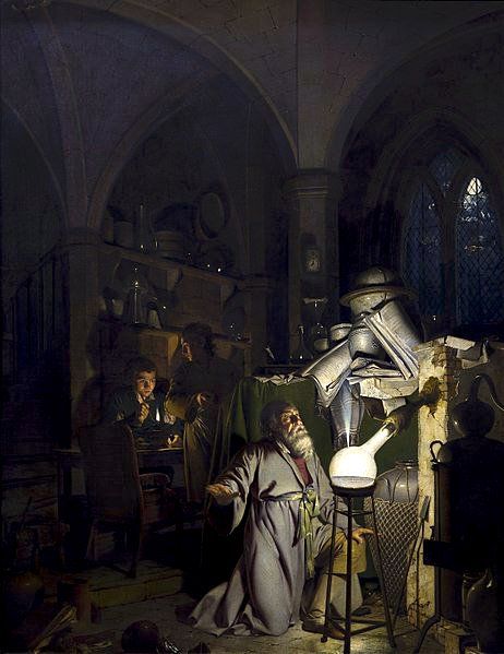 The Alchemist Discovering Phosphorus or The Alchemist in Search of the Philosophers Stone by Joseph Wright of Derby 1771 (@derbymuseums) Joseph Wright, Nicolas Flamel, Elixir Of Life, Philosophers Stone, The Alchemist, Professional Painters, Fullmetal Alchemist, Wassily Kandinsky, Rembrandt