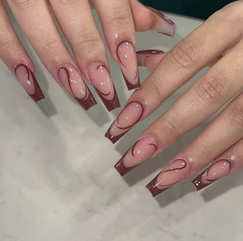 Business Casual Nails Designs, Slay Nail Designs, Long Nails Coffin Design, Nails Transparent Design, Soft Gel Extension Nails Design, Medium Coffin Nail Designs, Elegant Nails Square, Breakup Nails, Fire Design Nails