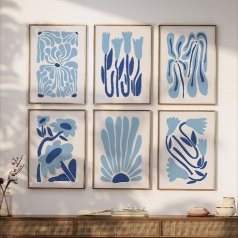 Blue Matisse Art - Instantly download, print, and frame this aura poster set, to add art to your home. Available in many sizes. This set contains groovy Matisse flowers. Browse our collection of wall art for home, office or for dorm room on Etsy. #Etsy#bluematisseprint#bluematisseposter#bluematissewallart#livingroom#livingroomdecor#bedroomdecor#bluematisseflower#groovy flowers Blue Aesthetic Decor, Matisse Flowers, Blue Matisse, Wall Art Matisse, Groovy Flowers, Art Matisse, Aura Poster, Matisse Poster, Globe Art