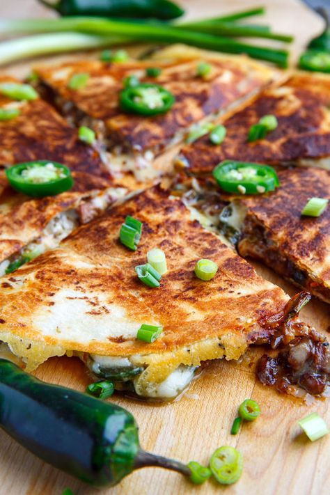 Mongolian Beef Quesadillas Steak Quesadilla, Asian Steak, Beef Quesadillas, Closet Cooking, Tasty Meat, Mongolian Beef, Spanish Cuisine, Quesadilla Recipes, Asian Flavors