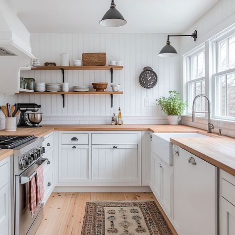 Galley Kitchen Tile Backsplash, Galley Kitchen Butcher Block Counter, Matte Black Cabinets, Kitchen Butcher Block Counters, Narrow Kitchens, Narrow Kitchen Ideas, Black Granite Countertops Kitchen, Galley Kitchen Design Ideas, Polished Concrete Countertops