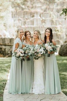 Sage Green Wedding Bridesmaid, Sage Green Bridesmaid Dresses, Sage Green Bridesmaid, Sage Green Wedding Colors, Wedding Color Trends, Sage Green Bridesmaid Dress, Sage Green Dress, Green Wedding Colors, Sage Wedding