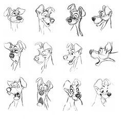 Disney Dog Drawing, Disney Style Animals, Dog Expressions Drawing, Disney Character Design, Character Design Disney, Expressions Art, Concept Art Disney, Drawing Disney, Disney Character Drawings