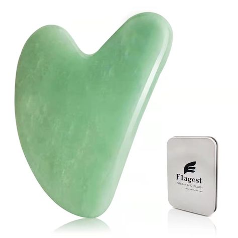 Tone your face with this Gua Sha Facial Tool. It is made of natural Jade Stone. Message Therapy, Guasha Massage, Facial Tools, Gua Sha Facial, Gua Sha Tools, Trigger Point, Dark Under Eye, Trigger Points, Muscle Relaxer