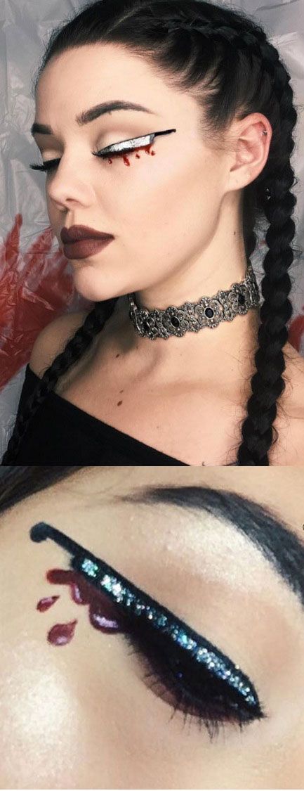 Knifeliner is the new Instagram makeup trend for Halloween that's gory AF Lauren Turner, Make Up Diy, Makeup Doll, Halloweenský Makeup, Halloween Make-up Looks, Halloween Instagram, Halloween Eye Makeup, Mode Tips, Halloween Makeup Inspiration