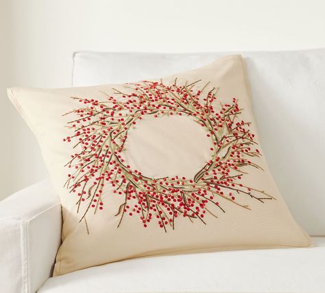 Cushion Embroidery, Decor Pottery, Bird Pillow, Cushion Cover Designs, Embroidered Pillow Covers, Pillows Decorative, Design For Home, Berry Wreath, Top Ideas