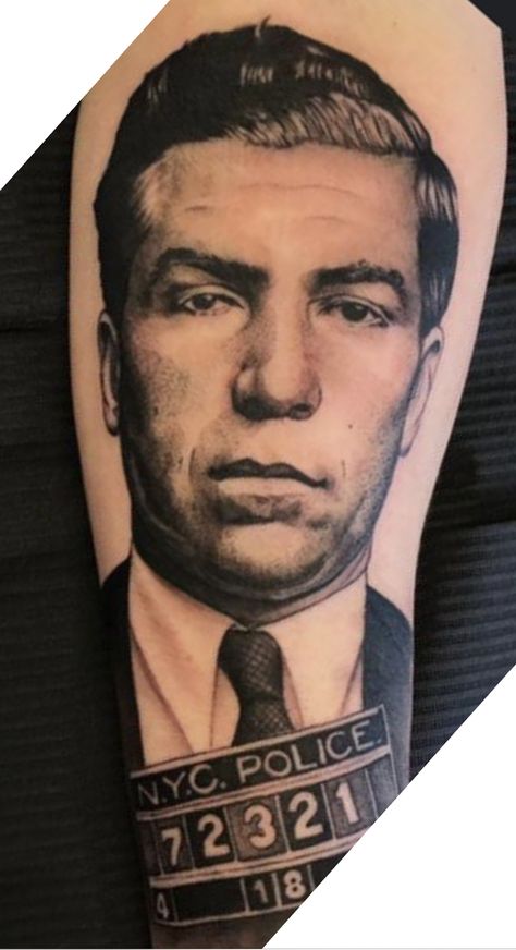 Lucky Luciano Tattoo, Cosa Nostra Tattoo, Tatted Quotes, John Gotti, Lucky Luciano, Chicano Tattoos Sleeve, Tattoos Sleeve, Chicano Tattoos, Japanese Sleeve Tattoos