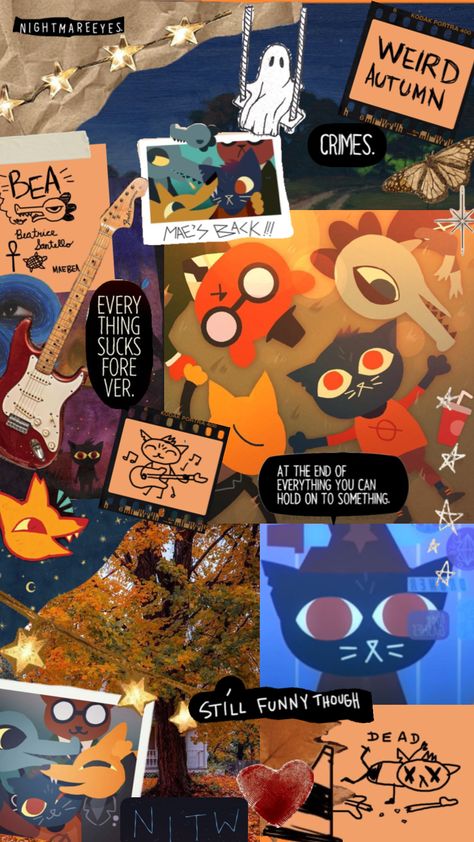 Nitw #nitw #maeborowski #nightmareeyes #nightinthewoods Mae Borowski, Night In The Woods, Spooky Games, Create This Book, Night Forest, Wood Wallpaper, Artsy Fartsy, In The Woods, Cool Wallpaper