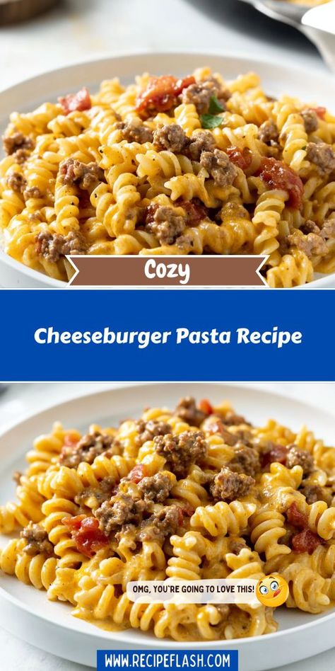 Want to elevate your dinner routine with something fun and tasty? Try our Cheeseburger Pasta Recipe that turns ground beef into a cheesy, pasta delight! Be sure to save this simple recipe for future meal planning—your family will thank you for it! Creamy Ground Beef Pasta, Cheesy Ground Beef Pasta, Cheeseburger Pasta, Ground Beef Pasta, Beef Pasta, Cheesy Pasta, 30 Minute Meals, Ultimate Comfort Food, Pasta Recipe