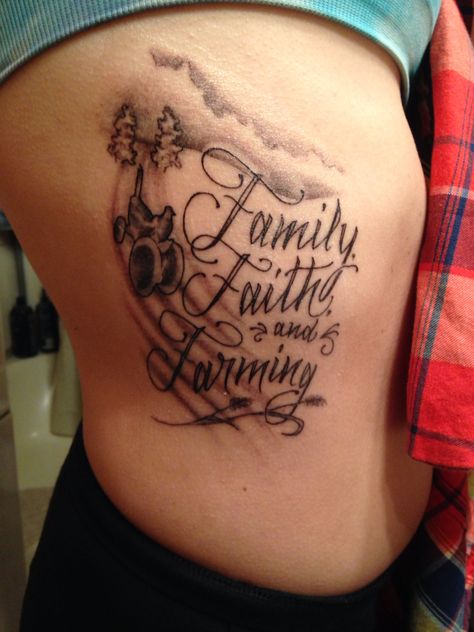 First tattoo #familyfaithandfarming #inked #tattoos #farming Farming Memorial Tattoos, Farmer Memorial Tattoo, Farming Tattoos For Women, Tattoos For Women Country, Farm Tattoo Ideas, Farmer Tattoo Ideas, Farm Tattoos For Women, Farming Tattoo, Farm Tattoos