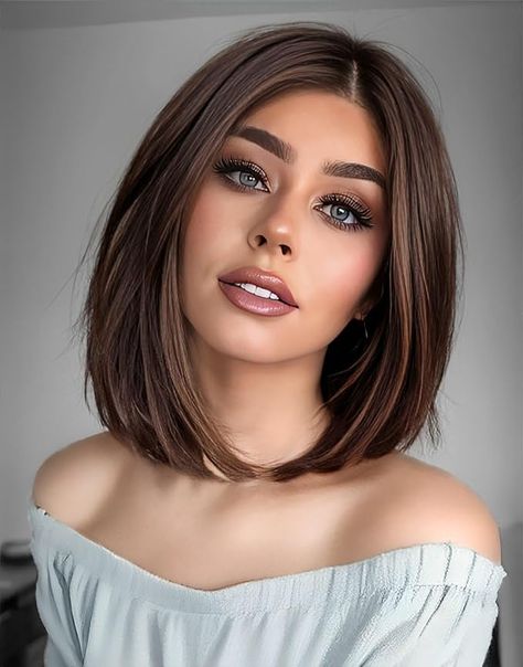 Amazon.com : HAIRCUBE Brown Bob Wigs for Women Lace Front Wig Shoulder Length Straight Hair Side Parting : Beauty & Personal Care Shoulder Length Straight Hairstyles, Hair Side Parting, Shoulder Length Straight Hair, Brown Bob, Side Parting, Wigs For Women, Lace Front Wig, Bob Wigs, Straight Hair