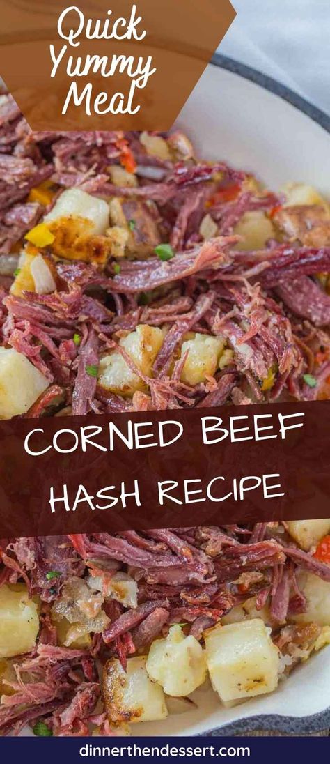 Corned Beef Hash is a CLASSIC breakfast made with savory and salty corned beef, diced potatoes, and onions, ready in under 15 minutes! Easy Corned Beef, Potatoes With Onions, Corned Beef Hash Recipe, Homemade Corned Beef, Potatoes And Onions, Corn Beef, Breakfast Easy, Hash Recipe, Corned Beef Recipes