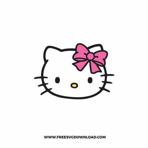 Hello Kitty Outline, Cricut Hello Kitty, Hello Kitty Svg, Hello Kitty Clipart, Kawaii Kitty, Cute Diy Projects, Hello Kitty Images, Free Cut Files, Hello Kitty Pictures