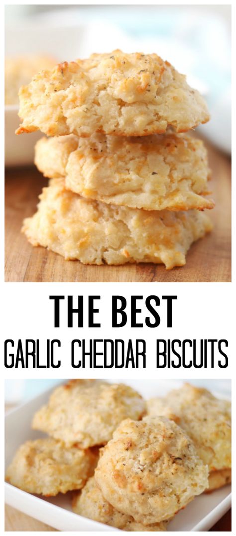 Homemade Garlic Cheddar Biscuits (Video) Garlic Drop Biscuits, Cheddar Garlic Biscuits, Savoury Pastry Recipe, Savory Bakes, Garlic Cheddar Biscuits, Garlic Biscuits, Kitchen Chemistry, Garlic Cheddar, Baked Pretzels