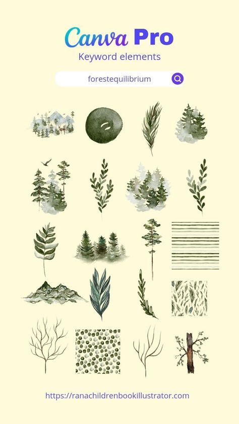 canva elements keyword forest│jungle watercol Jungle Watercolor, Forest Elements, Watercolor Easy, Illustration Forest, Rabat Morocco, Graphic Shapes Design, Keyword Elements Canva, Canva Element Keyword, Canva Elements Keyword