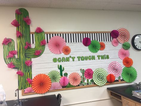 Desert Theme Classroom Door, Cactus Themed Bulletin Boards, Desert Prom Theme, Desert Theme Bulletin Boards, Classroom Decor Cactus, Fiesta Classroom Decor, Classroom Cactus Theme, Fiesta Classroom Theme, Cactus Classroom Door Ideas