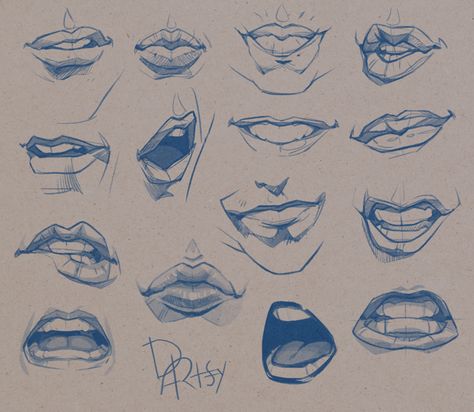 Sketches of mouth positions.  #mouth #references #sketch #expression Mouth Sketches, Hand Reference Photography, Open Mouth Drawing, Sketch Mouth, Mouth Anatomy, Easy Pencil Drawing, Smile Drawing, Mouth Drawing, Human Anatomy Drawing