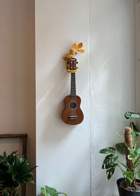 Macrame Ukulele Hanger | Instrument holder | Ukulele Stand | Gift Macrame Ukulele Hanger, Ukulele Hanger, Ukulele Stand, Tenor Ukulele, Getting Played, Metal Hooks, Ukulele, Recycled Cotton, Hangers