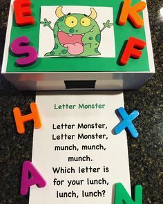 Letter Monster Preschool, Letters Theme Preschool, Monster Unit Preschool, Monster Circle Time Preschool, Preschool Literacy Activity, Letter Recognition Activities Preschool Abc Games, Alphabet Circle Time Activities, Monster Kindergarten Activities, Interactive Letter Activities