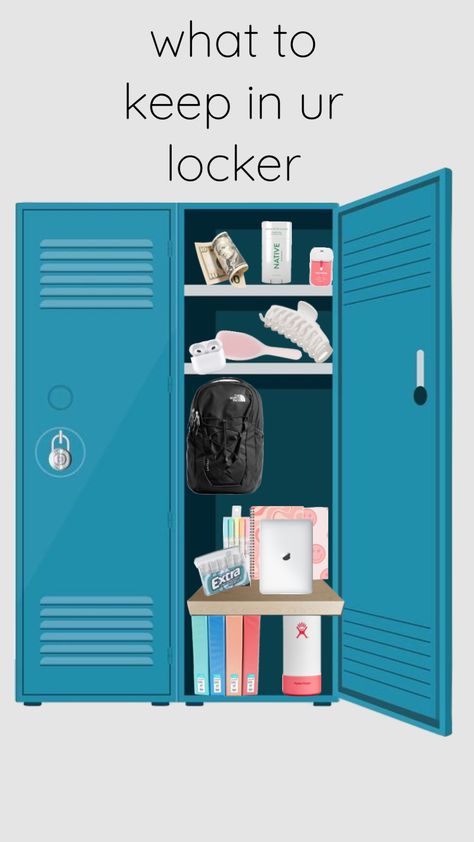 Decorating Lockers, Locker Essentials, School Locker Decorations, Middle School Lockers, Middle School Supplies, Locker Ideas, Preppy School Supplies, Locker Organization, Locker Designs