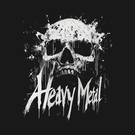 Heavy Metal is a dark, edgy art featuring a skull, dedicated to heavy metal music. Bold, gritty vibes capture the raw, rebellious spirit of the genre. Edgy Art, Metal T Shirts, Heavy Metal Music, A Skull, Metal Music, Heavy Metal, Shirt Designs, Tshirt Designs, T Shirts