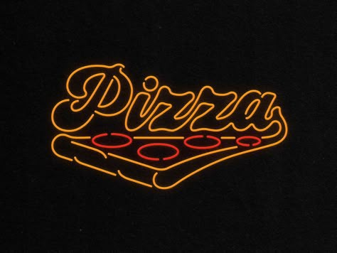 🍕Neon Pizza by Joe Flores   #dribbbler #dribbblers #neon #logo Neon Pizza, Pizza Factory, Pizza Wallpaper, Pizza Branding, Pizza Company, Pizza Logo, Pizza Art, Pizza Ideas, Pizza Shop