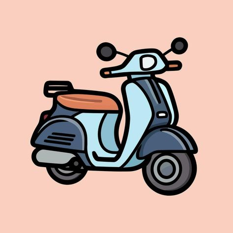 Canva Retro, Kawaii Drawing, Cartoon Kawaii, Cartoon Icons, Logo Illustration, Kawaii Drawings, Drawing Art, Motorcycles, Vector Free