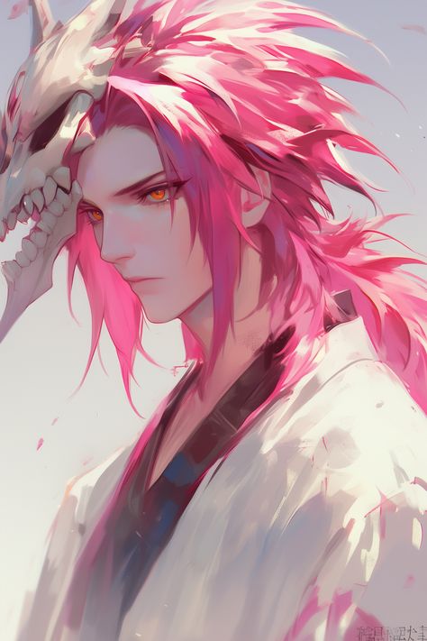 Pink Hair Oc Male, Pink Hair Anime Boy, Pink Hair Oc, Pink Hair Male, Guys With Pink Hair, Pink Hair Anime, Character Design Male, Pink Hair, Anime Boy