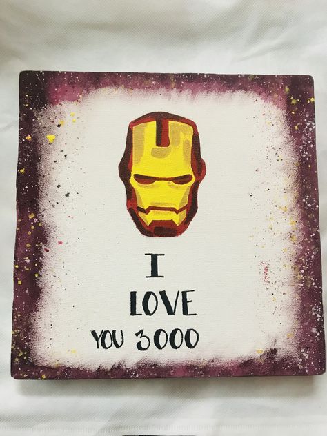 Iron Man Canvas, Iron Man Painting, Canvas Ideas, Painting Ideas, Iron Man, Cool Art, I Love You, Canvas Painting, Canvas Art