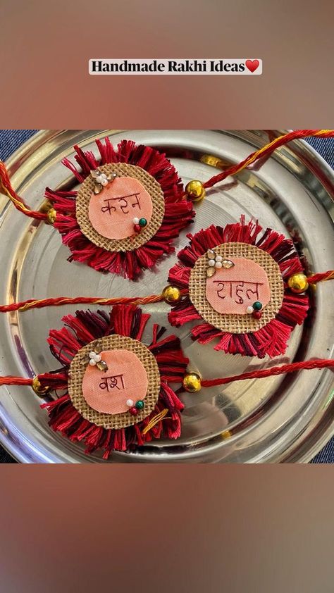 Handmade Rakhi Ideas for Rakshabandhan 💕 Custom embroidery with each brother’s name 💖 | Handmade rakhi, Rakhi making, Rakhi design Silk Ribbon Embroidery Tutorial, Handmade Rakhi Designs, Rakhi Cards, Rakhi Making, Birthday Gifts For Brother, Handmade Rakhi, Rakhi Design, Ribbon Embroidery Tutorial, Embroidery Lessons