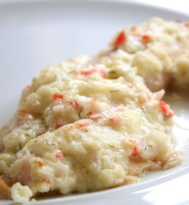 Crab Topped Tilapia, Halibut With Crab Topping, Crab Topping For Fish, Crab Topped Fish, Baked Swai, Tilapia Recipes Healthy, Season Salt, Tilapia Recipe, Creamy Crab