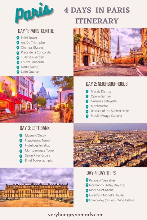 4 Days in Paris Itinerary Paris In April, Paris Trip Planning, Hot Dp, 4 Days In Paris, France Itinerary, Travel Infographic, Paris Itinerary, Baby Daughter, Paris Travel Tips