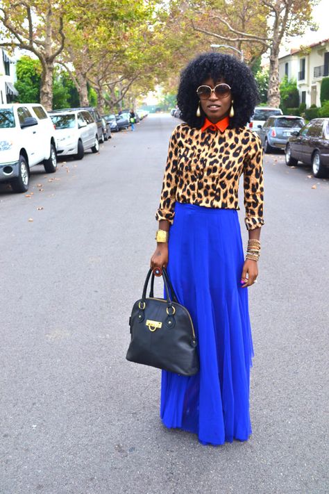 Royal Blue Maxi Skirt Royal Blue Skirt Outfit Ideas, Blue Skirt Outfits, Royal Blue Outfits, Royal Blue Skirts, Shoes Manolo Blahnik, Style Pantry, Blue Maxi Skirt, Chiffon Maxi Skirt, Striped Wide Leg Pants