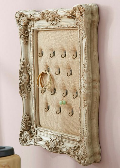 Jewerly Organizer, Vintage Jewelry Diy, Jewerly Displays, Organizer Diy, Jewelry Frames, Diy Jewelry Display, Diy Jewelry Holder, Jewelry Wall, Jewelry Holders