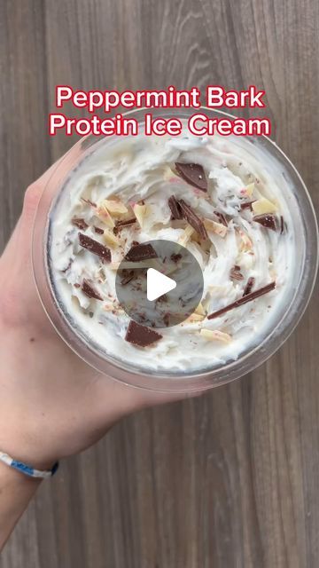 Ninja Creami Recipes | High Protein | Ice Cream on Instagram: "205 calories 23g protein 😋🤤  Peppermint Bark Ice Cream 🍦  Video Credit: @fitnessproductfinder   Follow @creamiwrld for more daily recipes!  Original Recipe from my E-Book Check out the link in my bio for my E-Book with over 50 recipes like this!  400g Fat Free Fairlife Milk 40g sweetener 2.5g (½ tsp) vanilla extract ⅛ tsp peppermint extract 1g (¼ tsp) salt 1g (¼ tsp) xanthan gum Mix-ins: 1 Peppermint Bark chocolate square or peppermint candies (~70 calories) 205 cal 17g C, 5g F, 23g P  Instructions: Blend all ingredients for the base and freeze (at least 16 hours) Run under hot water for at least 60 seconds Spin on “Lite Ice Cream” setting Spin on “Respin” setting Respin again if powdery Make a hole down to the bottom with a Peppermint Bark Ice Cream, Fairlife Milk, Ninja Creami Recipes, Ice Cream Videos, Peppermint Ice Cream, Creami Recipes, Peppermint Candies, Protein Ice Cream, Keto Ice Cream