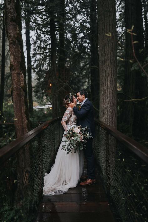 Treehouse Point Wedding, Treehouse Wedding, Treehouse Point, Fall City, Groom And Groomsmen Attire, Boho Wedding Inspiration, Washington Weddings, Bohemian Bride, Magical Wedding